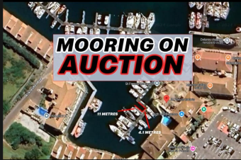 Original mooring auction location banner supplied for the G26 auction
