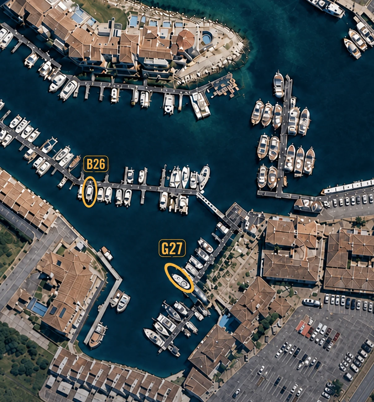 G27 and B26 mooring locations at St Francis Harbour